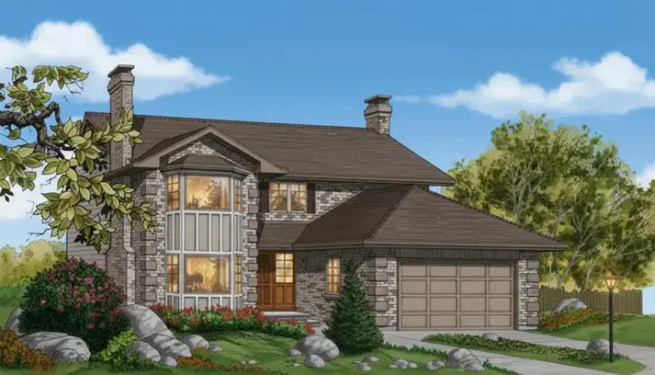 Traditional house plans 35-522 - front exterior, 2,125 sq ft, 3 bed, 2 bath house plans | Monster House Plans