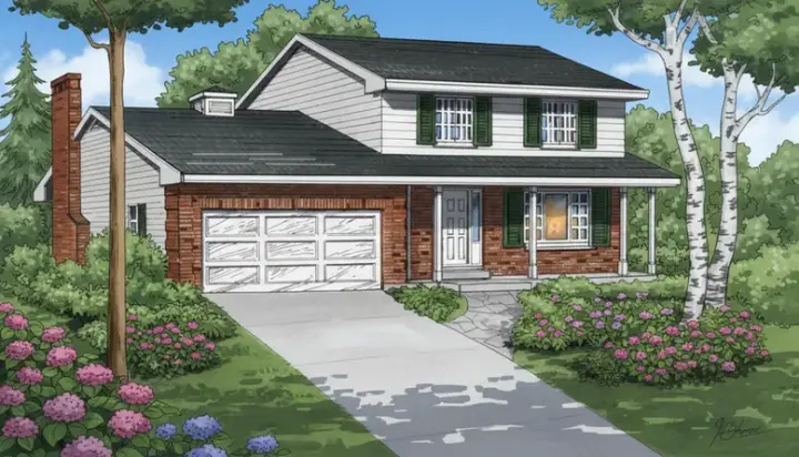 Traditional house plans 35-529 - front exterior, 1,988 sq ft, 4 bed, 2 bath house plans | Monster House Plans