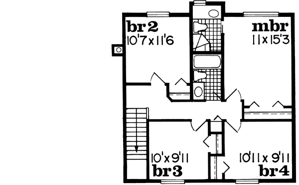 Upper/Second Floor Plan: 35-529