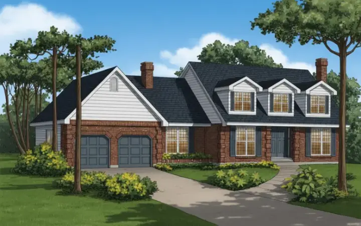 Traditional house plans 35-534 - front exterior, 2,255 sq ft, 3 bed, 2 bath house plans | Monster House Plans