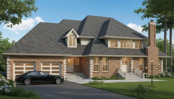 Traditional house plans 35-544 - front exterior, 3,415 sq ft, 4 bed, 2 bath house plans | Monster House Plans