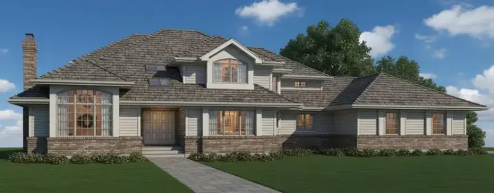 Traditional house plans 35-556 - front exterior, 3,407 sq ft, 4 bed, 3 bath house plans | Monster House Plans