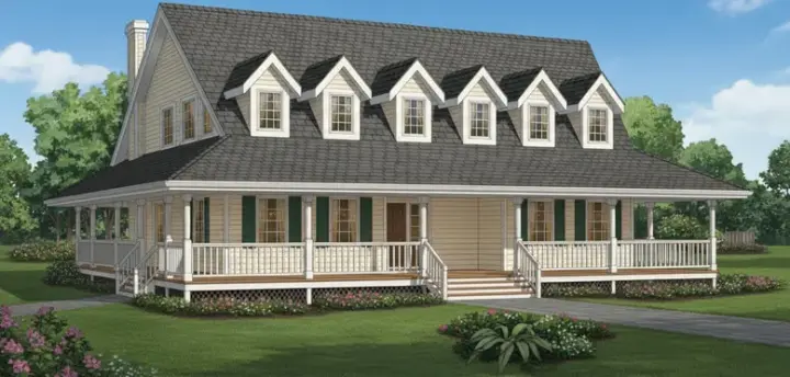 Farmhouse house plans 35-559 - front exterior, 2,368 sq ft, 3 bed, 2 bath house plans | Monster House Plans