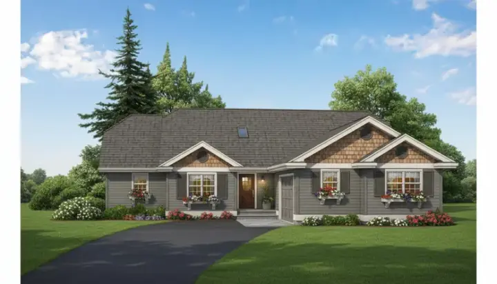 Traditional house plans 35-566 - front exterior, 1,734 sq ft, 3 bed, 2 bath house plans | Monster House Plans