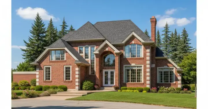 European house plans 35-568 - front exterior, 3,805 sq ft, 4 bed, 4 bath house plans | Monster House Plans