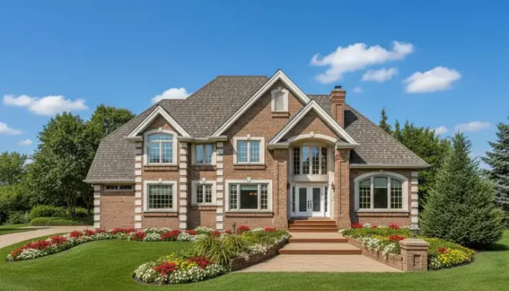 European house plans 35-569 - front exterior, 4,219 sq ft, 4 bed, 5 bath house plans | Monster House Plans