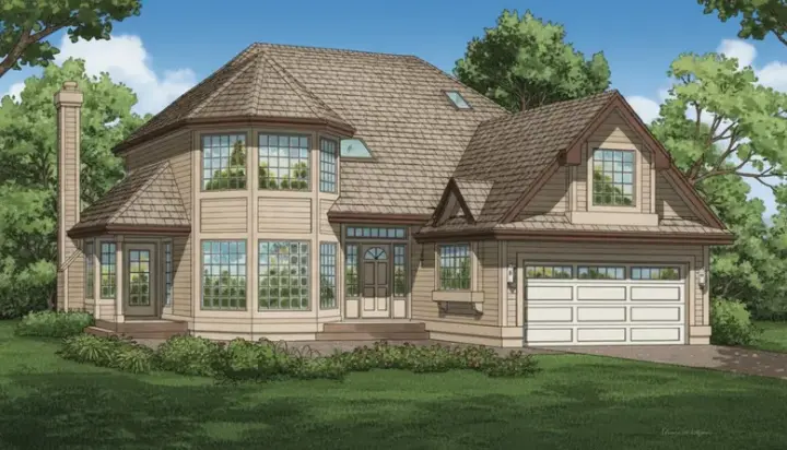 Traditional house plans 35-572 - front exterior, 2,243 sq ft, 3 bed, 2 bath house plans | Monster House Plans