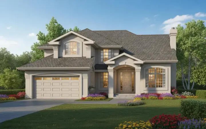 Sunbelt house plans 35-574 - front exterior, 2,346 sq ft, 4 bed, 3 bath house plans | Monster House Plans