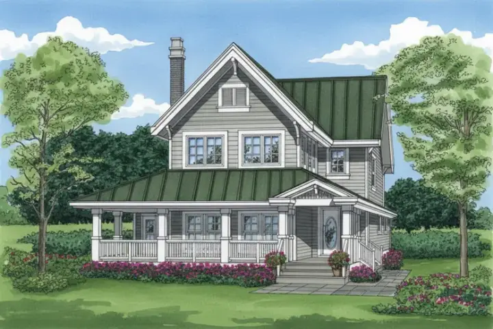 Country house plans 35-578 - front exterior, 1,568 sq ft, 3 bed, 2 bath house plans | Monster House Plans