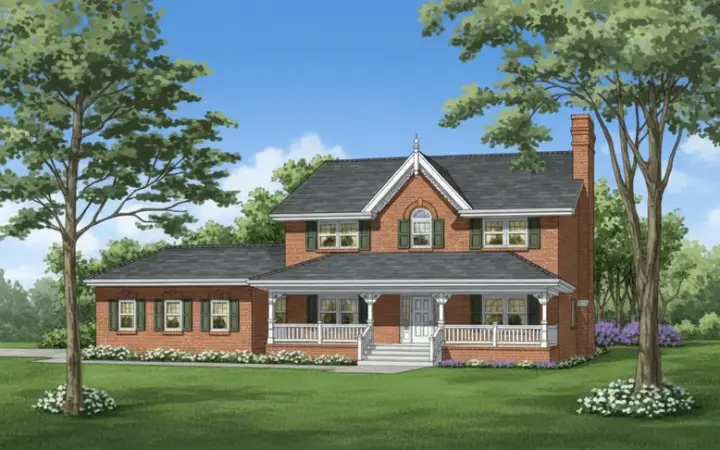Country house plans 35-581 - front exterior, 2,391 sq ft, 4 bed, 3 bath house plans | Monster House Plans