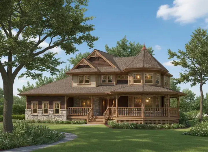 Victorian house plans 35-583 - front exterior, 2,693 sq ft, 4 bed, 2 bath house plans | Monster House Plans