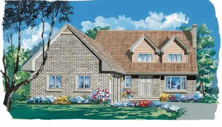 Traditional house plans 35-588 - front exterior, 2,559 sq ft, 4 bed, 2 bath house plans | Monster House Plans
