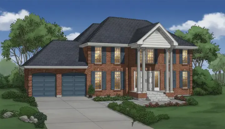 Southern Colonial house plans 35-590 - front exterior, 2,904 sq ft, 4 bed, 2 bath house plans | Monster House Plans