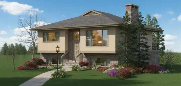 Traditional house plans 35-592 - front exterior, 1,031 sq ft, 2 bed, 1 bath house plans | Monster House Plans
