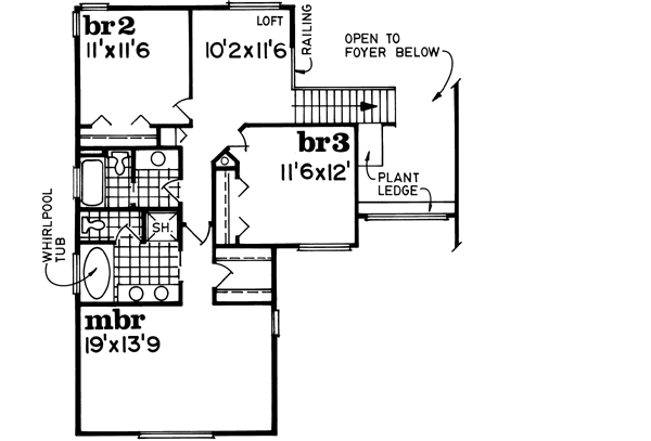 Upper/Second Floor Plan: 35-600
