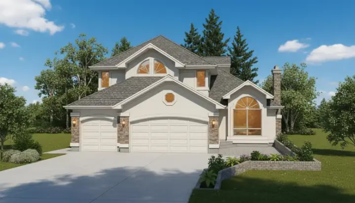 Southwest house plans 35-602 - front exterior, 2,826 sq ft, 3 bed, 2 bath house plans | Monster House Plans