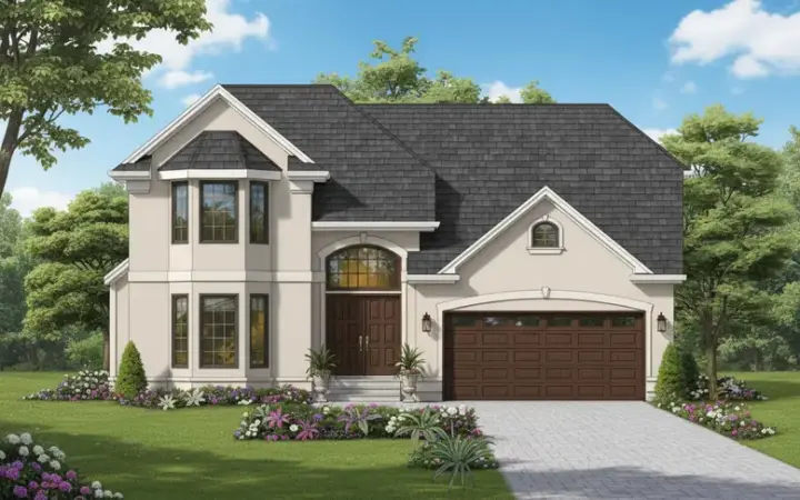 Traditional house plans 35-607 - front exterior, 2,455 sq ft, 4 bed, 2 bath house plans | Monster House Plans