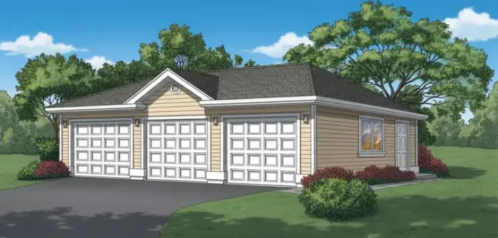 Traditional house plans 35-613 - front exterior, 704 sq ft, 0 bed, 0 bath house plans | Monster House Plans