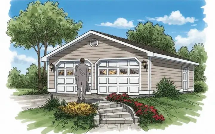 Traditional house plans 35-615 - front exterior, 440 sq ft, 0 bed, 0 bath house plans | Monster House Plans