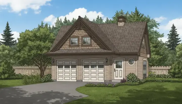 Bungalow house plans 35-645 - front exterior, 914 sq ft, 2 bed, 2 bath house plans | Monster House Plans