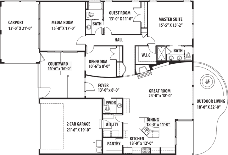 Modern House Plan 3 Bedrooms 2 Bath 2150 Sq Ft Plan 36 118