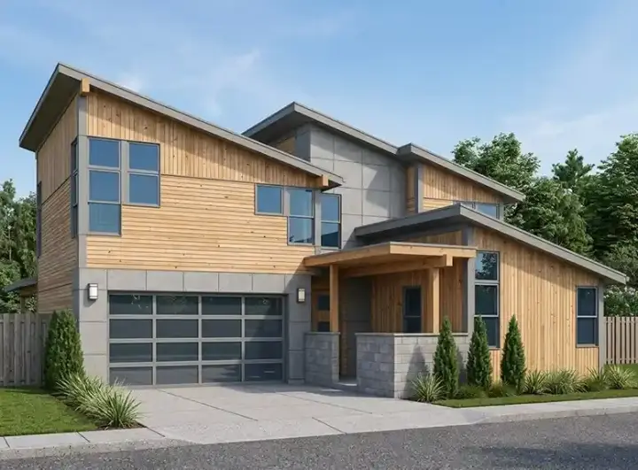 Modern house plans 36-119 - front exterior, 2,250 sq ft, 4 bed, 3 bath house plans | Monster House Plans
