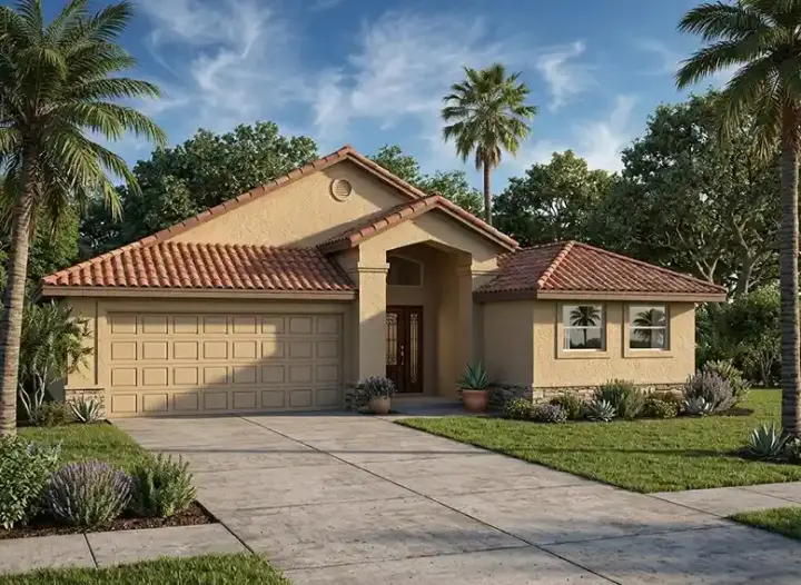 Florida house plans 37-114 - front exterior, 1,715 sq ft, 3 bed, 2 bath house plans | Monster House Plans
