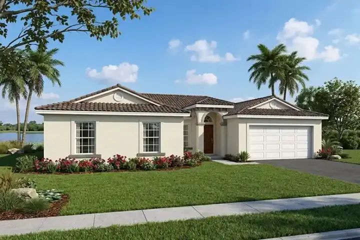 Florida house plans 37-118 - front exterior, 1,803 sq ft, 4 bed, 2 bath house plans | Monster House Plans
