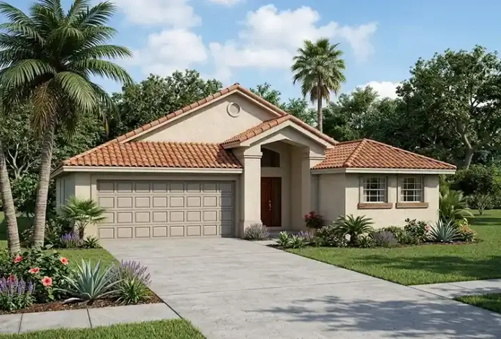 Florida house plans 37-119 - front exterior, 1,831 sq ft, 4 bed, 2 bath house plans | Monster House Plans