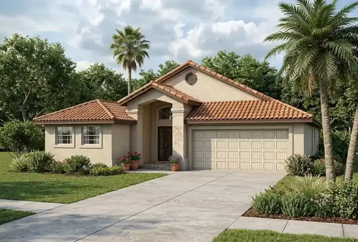 Florida house plans 37-120 - front exterior, 1,924 sq ft, 4 bed, 3 bath house plans | Monster House Plans