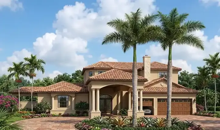 Florida house plans 37-137 - front exterior, 3,117 sq ft, 4 bed, 3 bath house plans | Monster House Plans