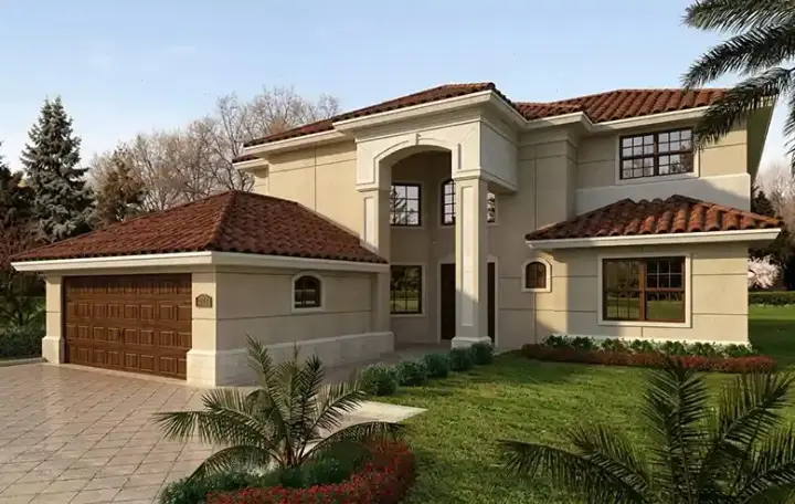 Mediterranean house plans 37-142 - front exterior, 3,543 sq ft, 5 bed, 3 bath house plans | Monster House Plans