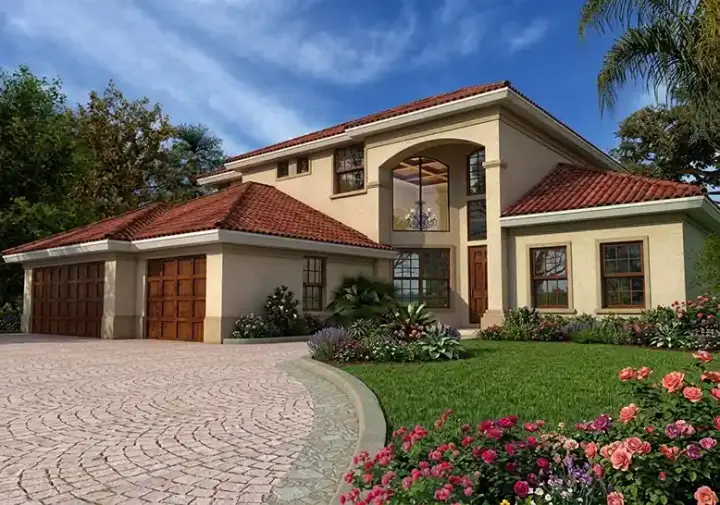 Mediterranean house plans 37-143 - front exterior, 3,564 sq ft, 5 bed, 4 bath house plans | Monster House Plans