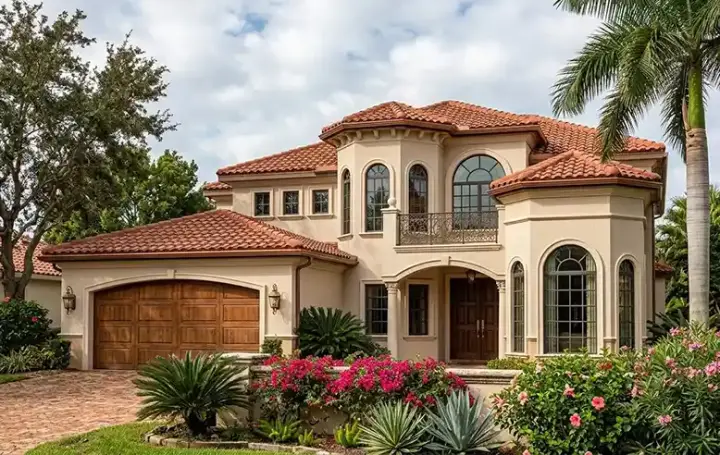 Italian house plans 37-148 - front exterior, 4,020 sq ft, 4 bed, 2 bath house plans | Monster House Plans