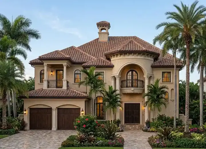 Mediterranean house plans 37-149 - front exterior, 4,073 sq ft, 4 bed, 3 bath house plans | Monster House Plans