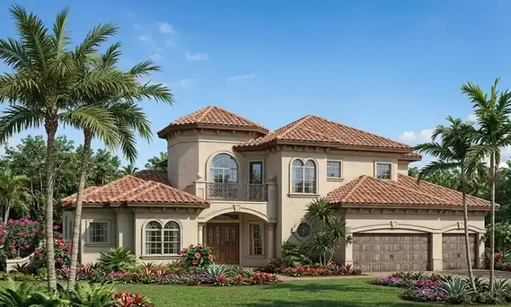 Mediterranean house plans 37-152 - front exterior, 4,241 sq ft, 4 bed, 4 bath house plans | Monster House Plans
