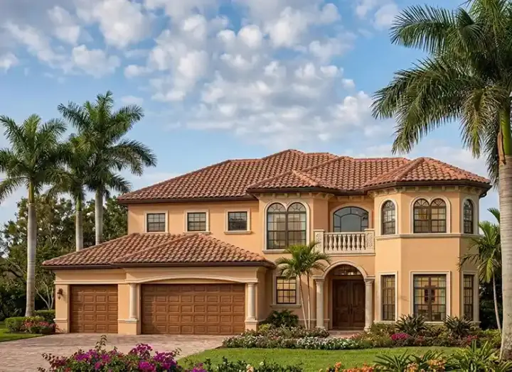 Mediterranean house plans 37-169 - front exterior, 5,204 sq ft, 5 bed, 4 bath house plans | Monster House Plans