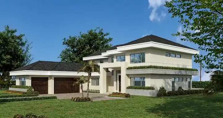 Contemporary house plans 37-173 - front exterior, 5,555 sq ft, 5 bed, 3 bath house plans | Monster House Plans