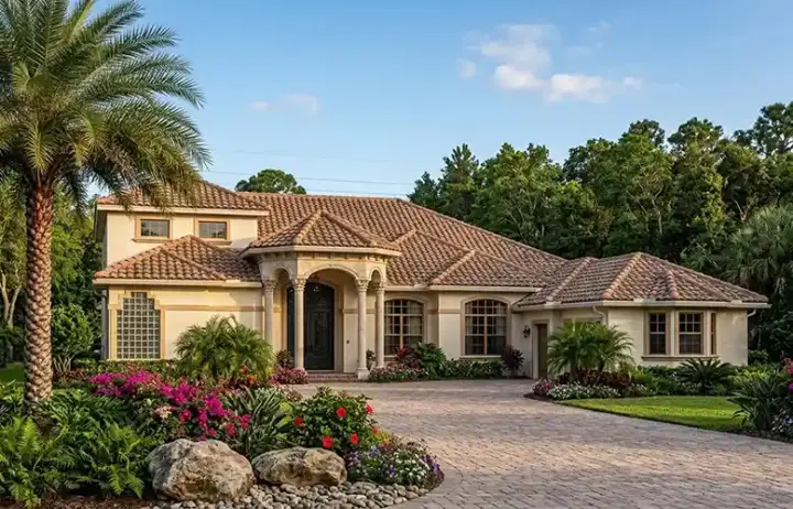 Mediterranean house plans 37-174 - front exterior, 5,592 sq ft, 6 bed, 5 bath house plans | Monster House Plans