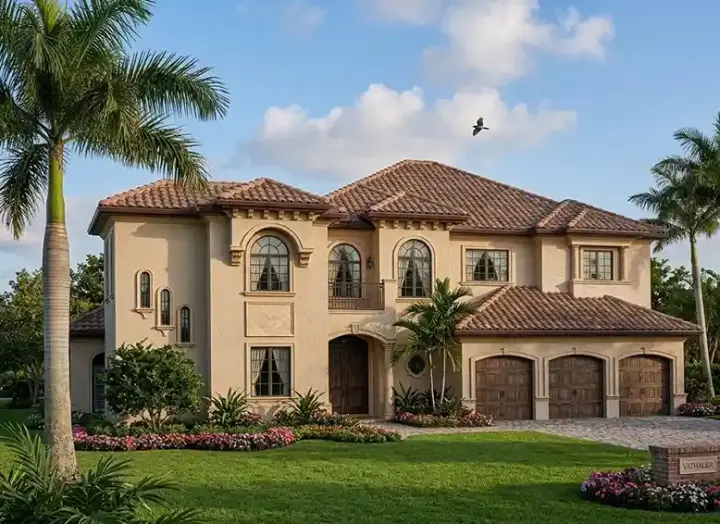 Mediterranean house plans 37-177 - front exterior, 5,690 sq ft, 6 bed, 4 bath house plans | Monster House Plans