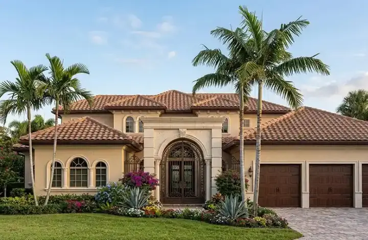 Mediterranean house plans 37-183 - front exterior, 6,041 sq ft, 4 bed, 4 bath house plans | Monster House Plans