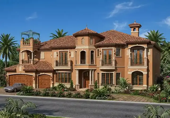 Mediterranean house plans 37-189 - front exterior, 6,412 sq ft, 7 bed, 7 bath house plans | Monster House Plans