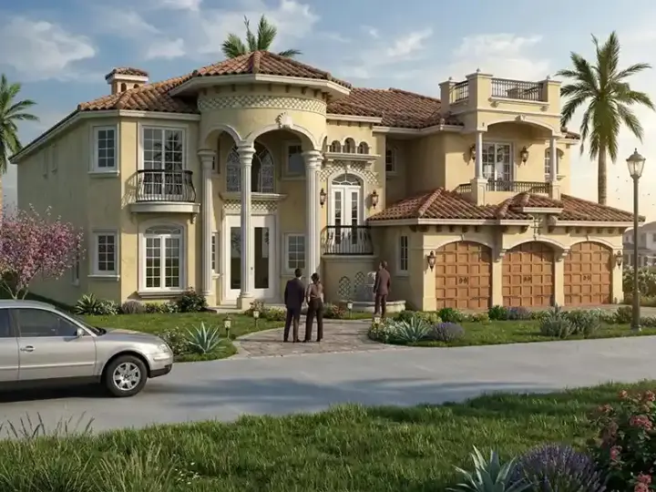 Italian house plans 37-190 - front exterior, 6,664 sq ft, 6 bed, 6 bath house plans | Monster House Plans