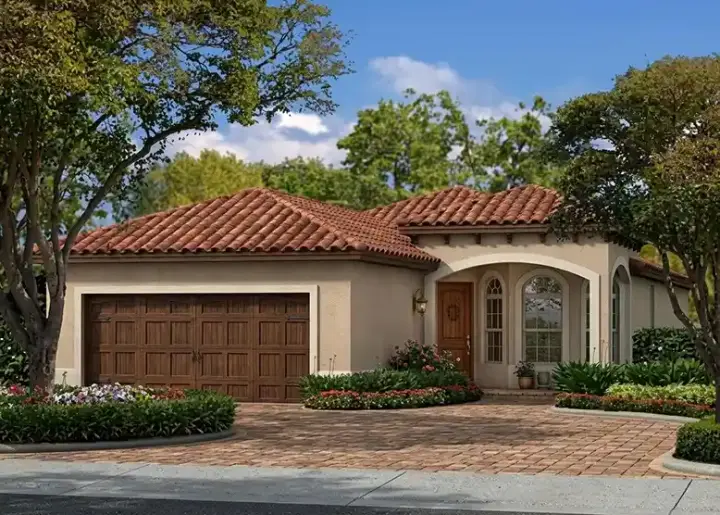 Mediterranean house plans 37-204 - front exterior, 1,552 sq ft, 3 bed, 2 bath house plans | Monster House Plans