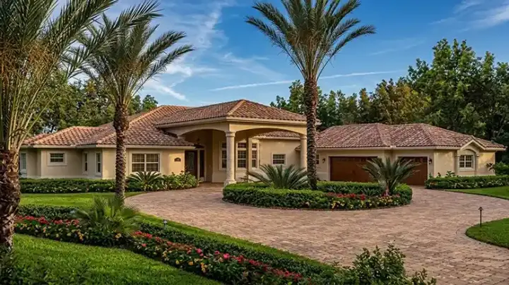 Florida house plans 37-217 - front exterior, 3,568 sq ft, 4 bed, 3 bath house plans | Monster House Plans