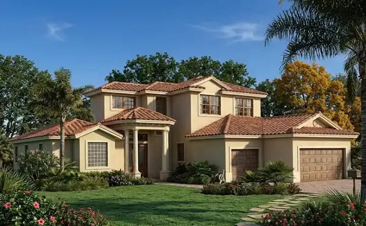 Florida house plans 37-225 - front exterior, 2,543 sq ft, 4 bed, 3 bath house plans | Monster House Plans