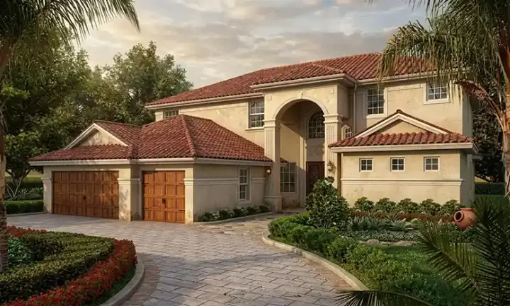Florida house plans 37-235 - front exterior, 4,047 sq ft, 6 bed, 4 bath house plans | Monster House Plans