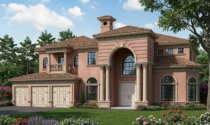 Mediterranean house plans 37-236 - front exterior, 4,289 sq ft, 4 bed, 4 bath house plans | Monster House Plans