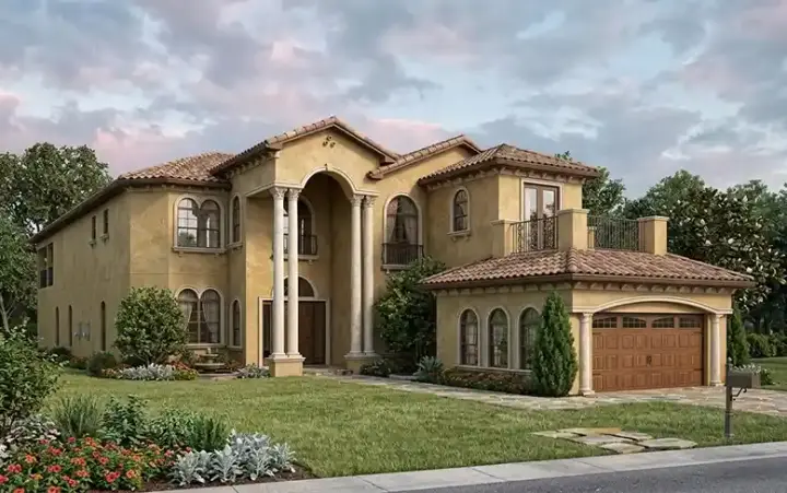 Mediterranean house plans 37-238 - front exterior, 4,718 sq ft, 5 bed, 5 bath house plans | Monster House Plans