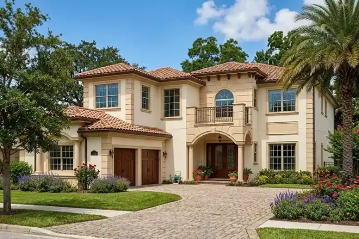 Mediterranean house plans 37-239 - front exterior, 4,731 sq ft, 5 bed, 5 bath house plans | Monster House Plans